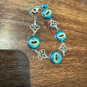 Silver Evil Eye Design Bracelet